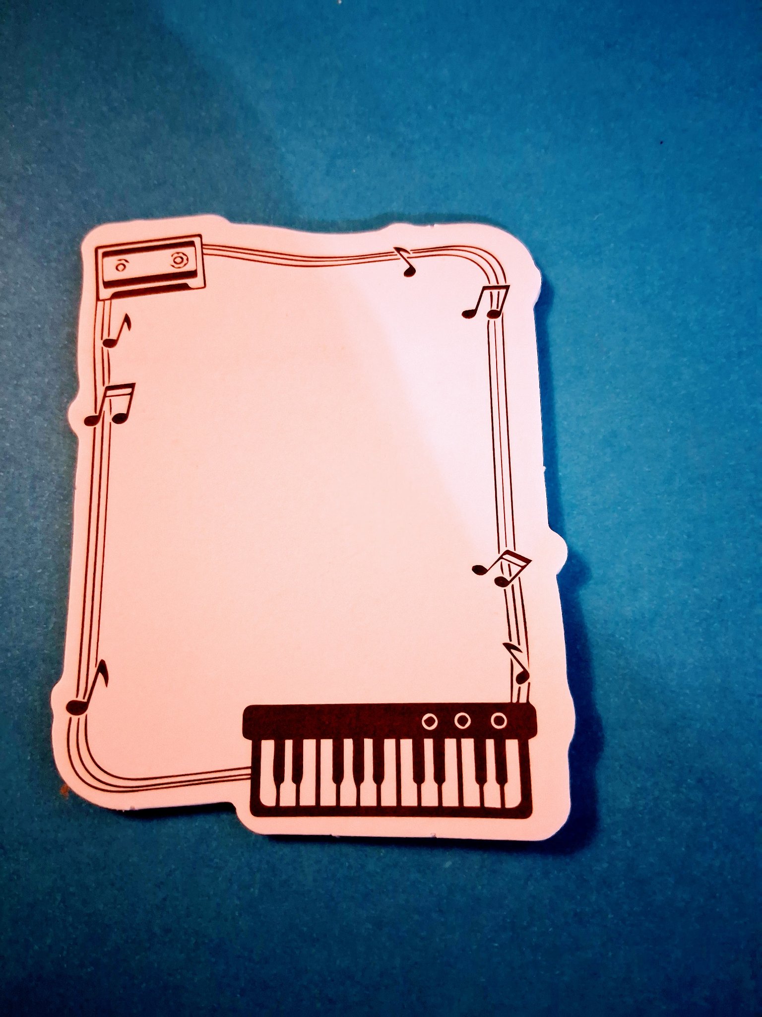 Die-Cut Music Notepad — 41L Keyboard & Cassette Frame